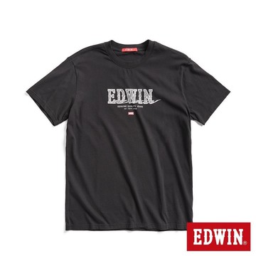 EDWIN 男裝 網路獨家 精緻素描LOGO短袖T恤 (黑色)