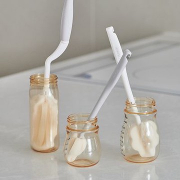 poled 韓國 FRANKLiiN 嬰兒奶瓶多功能清潔刷 (2入/組) 旋轉刷+奶嘴刷 奶瓶刷