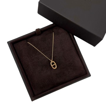 HERMES 豬鼻 18K玫瑰金項鍊 Chaine d Ancre Farandole