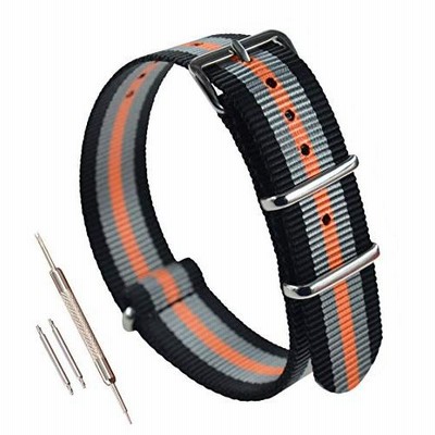 mm ブラック グレー オレンジ Nato ベルト 腕時計ストラップ ナイロン 替えバンド 研磨バックル 通販 Lineポイント最大get Lineショッピング
