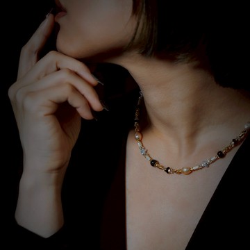 光之折射｜珍珠綠幽靈項鍊 N0049