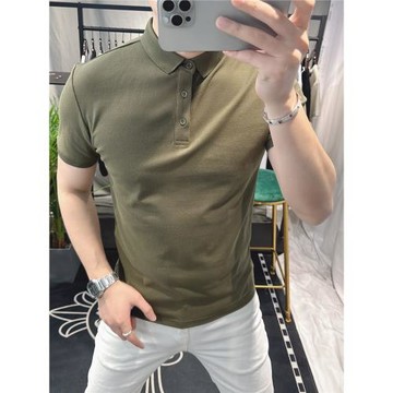 歐洲站2026夏季新款polo衫男短袖翻領純色百搭男士t恤修身上衣潮