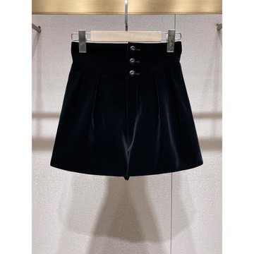 黑色褲子2025秋季新款千金風時髦氣質顯瘦高腰A字絲絨闊腿短褲女