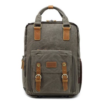 攝影包相機單反雙肩攝影背包防水大容量臘染帆布英倫背包戶外包