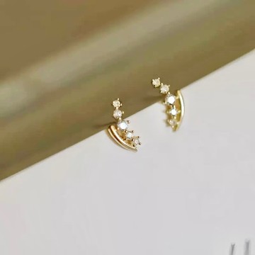 Sweet Air Y16 日韓流行耳飾 小巧曲線麥穗造型設計 耳針 耳環