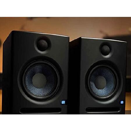 PreSonus Eris E5 5-Inch Powered Studio Monitors for Audio Interface, Mixer, Monitor Controller (Pair) Bundle with Blucoil 2x Acoustic Isolation Pads,