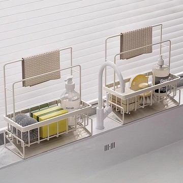 🤩新款🏆台灣出貨🏆新升級不鏽鋼廚房瀝水架置物架水龍頭水池水槽用品海綿洗碗布收納抹布架