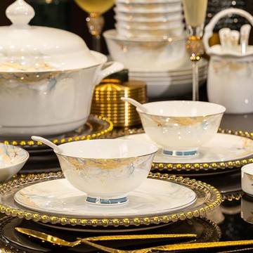 盤子特別好看的高級高顏值新中式輕奢高級感陶瓷家用精致餐盤餐具