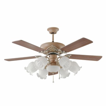 52吋皇冠淺咖啡吊扇燈  F17-5013A