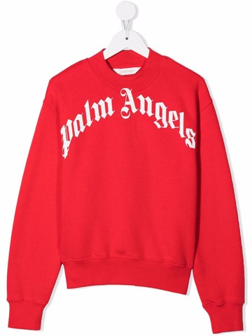 Palm Angels Kids - logo-print cotton sweatshirt - kids - Cotton - 4 yrs - Red