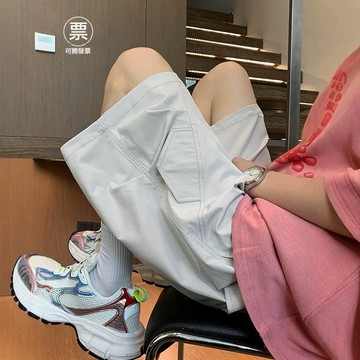 🔥 優選好物 🔥夏季薄款工裝男士短褲 褶皺拼接涼感短褲  速幹男款短褲  外穿沙灘褲 休閒寬鬆五分褲 運動短褲男