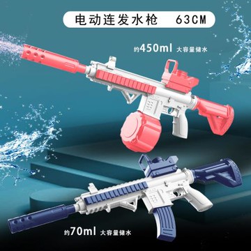 跨境兒童夏季沙灘戶外電動水槍玩具連發大容量噴水高壓M416呲水槍