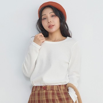 【PolyLulu】 日常百搭華夫格長袖上衣