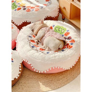可拆洗狗墊子可愛蛋糕狗窩加厚法斗狗窩寵物沙發貓狗通用窩墊秋冬