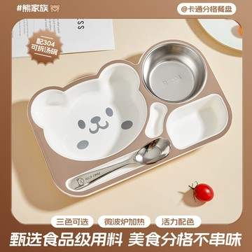 台灣發貨🔸分格餐盤✅定量餐盤 減肥飯盒 減脂餐盤 卡通餐盤 多格餐盤 圓形餐盤 五格餐盤 塑料拼盤