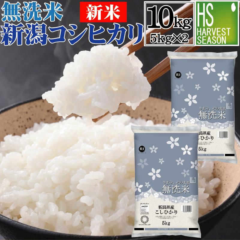 新米 無洗米 10kg 5kg×2 新潟県産 コシヒカリ 令和5年産 送料無料 お米マイスター厳選 HACCP認定工場