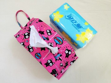 桃紅大眼喵喵 活動可掛式 /面紙套/露營用/車用/寶寶推車用