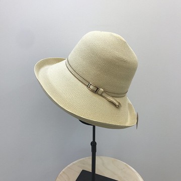 日系小眾簡約卷邊優雅百搭折疊防曬沙灘涼帽漁夫帽草帽女遮陽帽夏1入