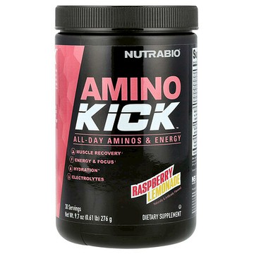 NutraBio, Amino Kick™，樹莓檸檬水味，9.7 盎司（276 克）