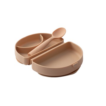 【miniware】Fold&Scoop 合掌包+湯匙輕鬆外出組-杏仁奶油