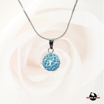 【HEMAKING】閃亮耀眼天空藍水鑽項鍊(任選2條-10mm)