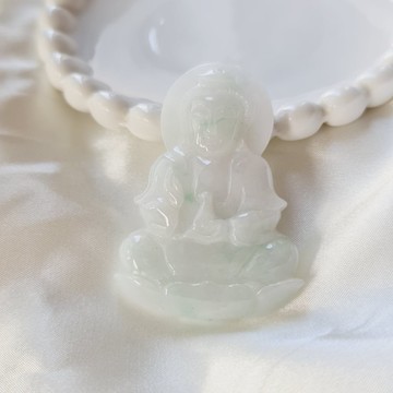 細潤飄花寶瓶觀音 | 天然緬甸玉A貨翡翠