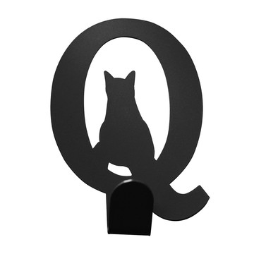OPUS 壁飾免釘無痕掛勾《當貓咪遇上字母Q》經典黑