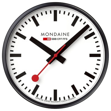 MONDAINE 瑞士國鐵經典掛鐘25cm【黑框】CLOCK12W