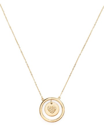 Swayta sha - 18kt yellow gold heart-embellished necklace - women - 18kt Yellow Gold/Diamond - One Size
