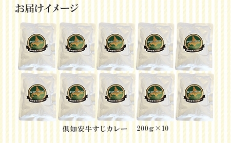 先行受付倶知安 牛すじカレー 北海道 計10個 中辛 レトルト食品 加工品 牛すじ 牛肉 野菜 じゃがいも お取り寄せ グルメ スパイシー スパイス