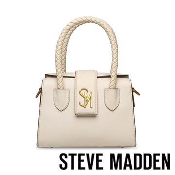 STEVE MADDEN-BOHAN 磁吸編織手提斜背包-白色
