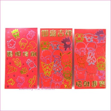 asdfkitty*sanrio家族紅包袋3入-KITTY/美樂蒂/雙子星/布丁狗/酷企鵝/大眼蛙-三麗鷗授權正版商品