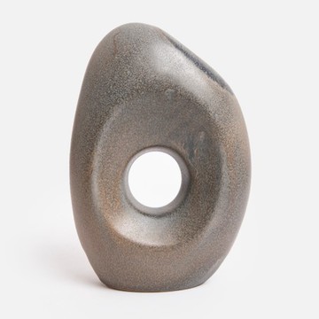 德國ASA陶瓷花器25cm 斜口鏤空清水灰