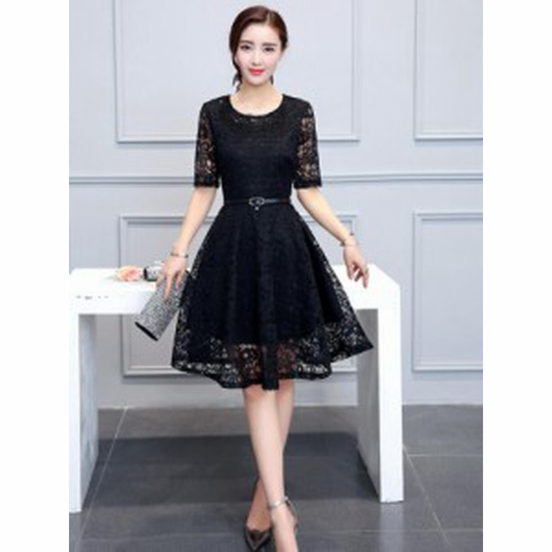 新品 ワンピース レース ベルト ドレス お呼ばれ パーティー 結婚式 二次会 袖あり Aライン オシャレ 膝丈 大きいサイズあり 通販 Lineポイント最大1 0 Get Lineショッピング