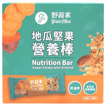 野菽家 營養棒 7條入 地瓜堅果 非油炸 含地瓜燕麥纖維  175g  1盒