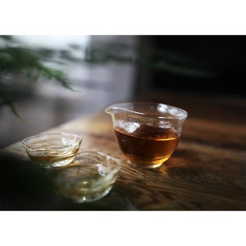 手作錘紋高硼硅耐熱透明玻璃公道杯分茶器勻杯功夫茶具茶海貝殼杯