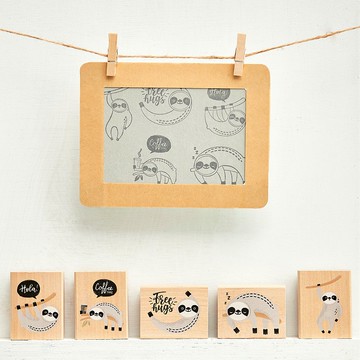 樹懶日常 . 樺木印章 . 5款