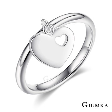 GIUMKA 925純銀戒指尾戒 愛在心中愛心銀色女戒