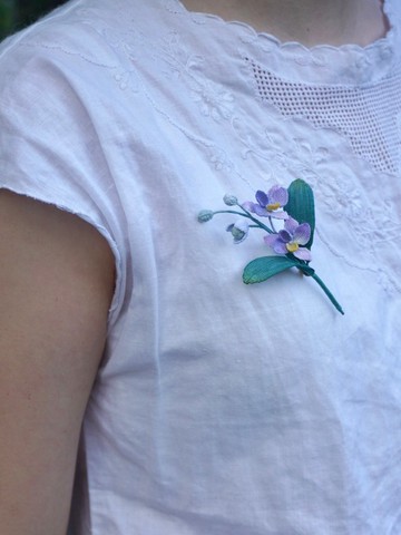 元森手作 蝴蝶蘭微鉤編織植物森林系胸針 節日禮物胸針