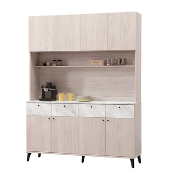 唯熙傢俱-埃賽爾白橡色5尺餐櫥櫃