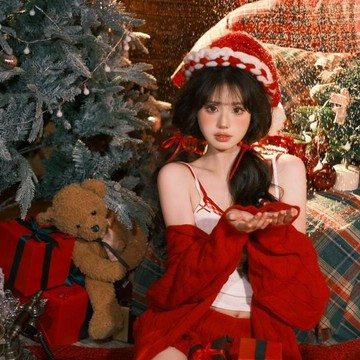 2027🎄🎁 聖誕聖誕老人毛線帽子氛圍針織網紅拍照裝飾裝扮小紅書聖誕節同款
