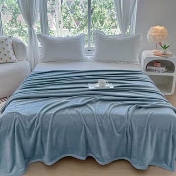 跨境亞馬遜A類加厚牛奶絨300克毛毯魔法絨純色空調毯蓋毯子廠批發