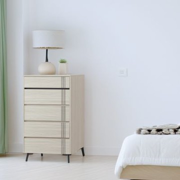 文創集 普塔2.7尺五抽斗櫃-80x40x120cm免組