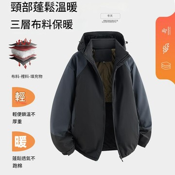 【台灣現貨】L-6XL大碼專區‧多色可選 加絨連帽棉衣 男士加厚棉服外套 保暖防風夾克 寬鬆舒適版型 大碼棉衣推薦