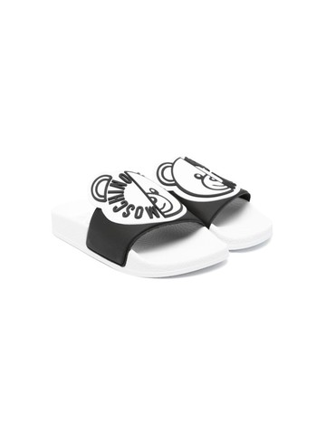 Moschino Kids - Teddy-Bear-motif slides - kids - Rubber/Rubber/Rubber/Fabric - 40 - Black