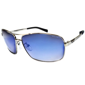 POLICE 義大利警察都會款個性型男眼鏡-金屬框(黑色) POS8879-579P