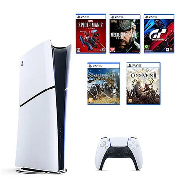PS5 Slim 光碟版主機+精選遊戲10選一《贈手把收納包》GT7跑車浪漫旅7