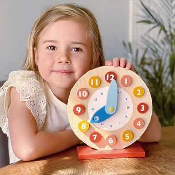 【美國 Mentari】認知學習鐘(木製玩具/蒙特梭利)