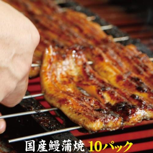 お値打ちサイズ　国産鰻蒲焼１０パック　手焼き　送料無料　冷蔵クール便　ギフト　お祝い　誕生日　贈りもの