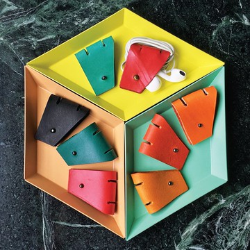 客製化禮物 幾何皮革捲線器 電線收納 集線器 單買